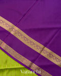 Parrot Green Pure Mysore Crepe Silk Saree