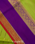 Parrot Green Pure Mysore Crepe Silk Saree