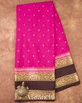 Rani Pink Pure Mysore Crepe Silk Saree