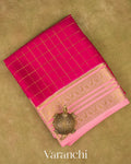 Rani Pink Pure Mysore Crepe Silk Saree