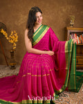 Rani Pink Pure Mysore Crepe Silk Saree