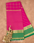 Rani Pink Pure Mysore Crepe Silk Saree