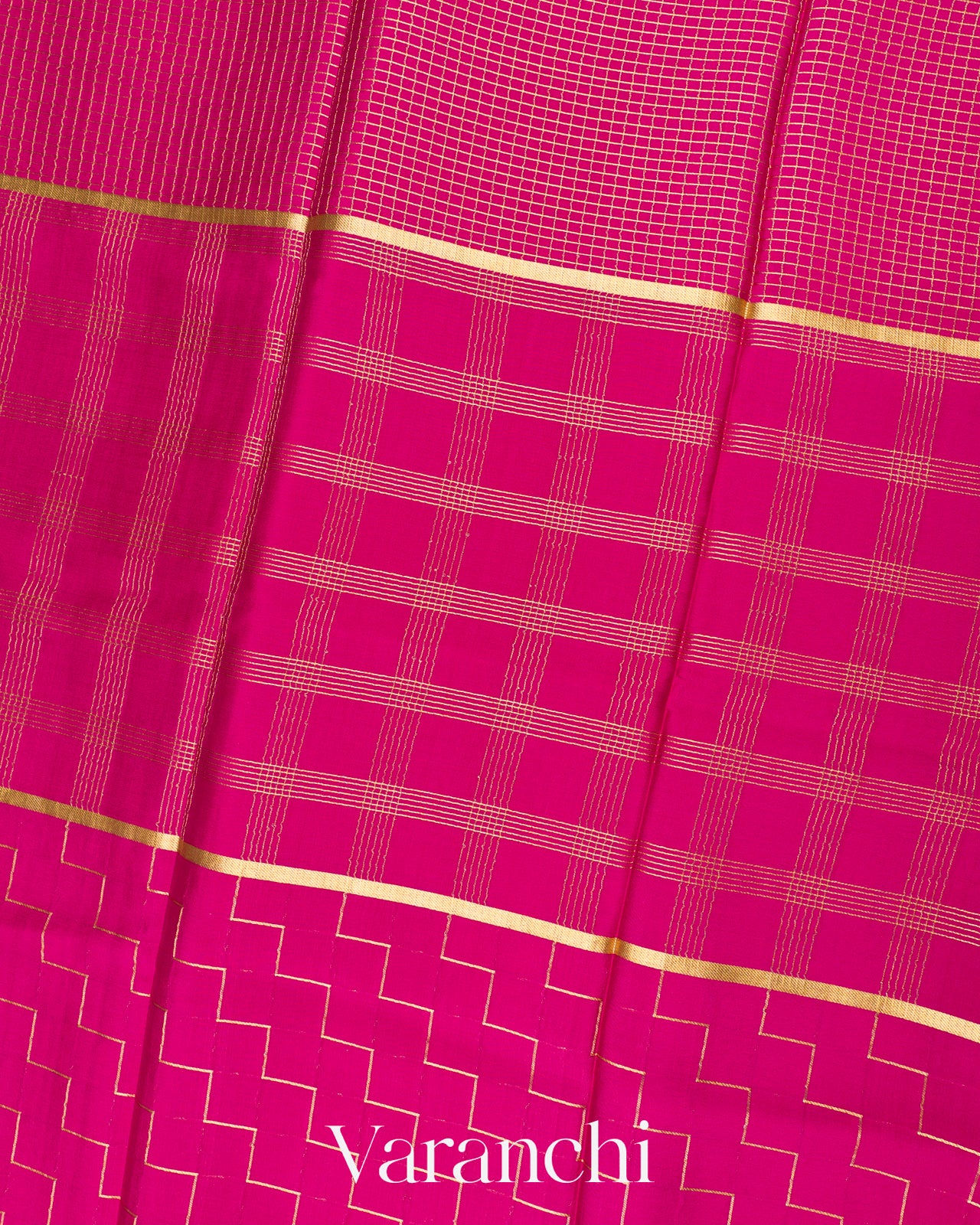 Rani Pink Pure Mysore Crepe Silk Saree