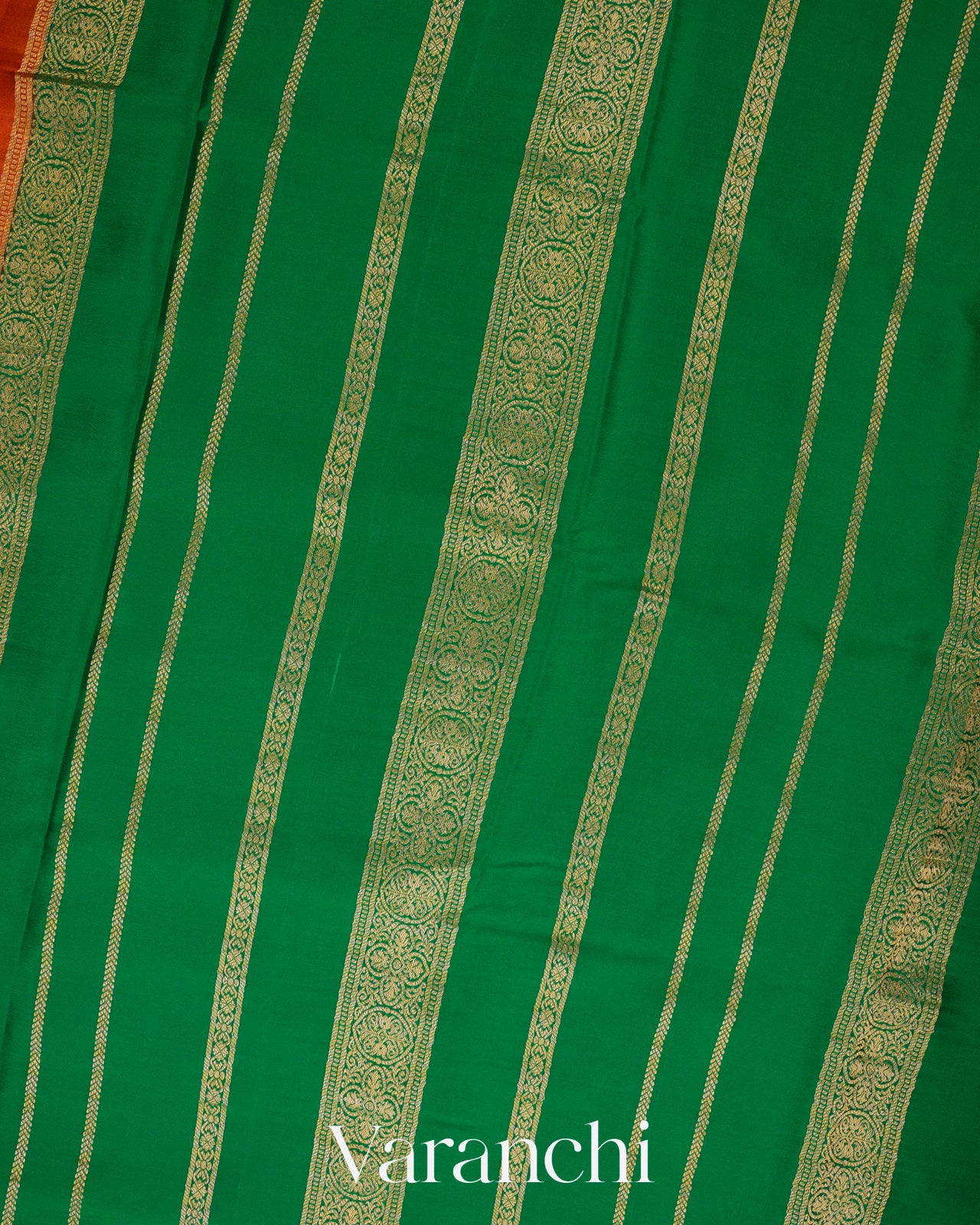 Rust Orange Pure Mysore Crepe Silk Saree