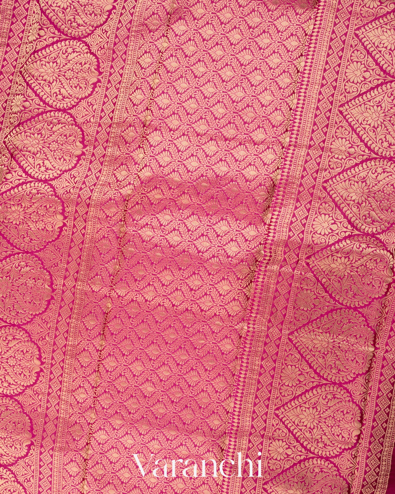 Maharani Pink Brocade Pure Mysore Crepe Silk Saree