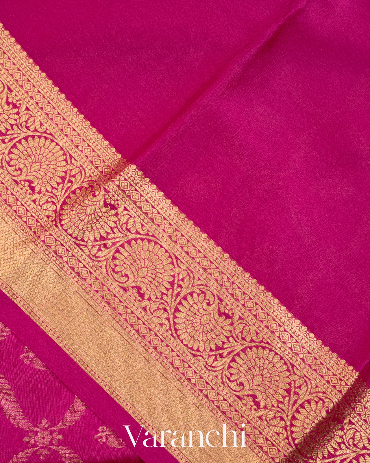 Maharani Pink Brocade Pure Mysore Crepe Silk Saree