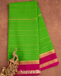 Parrot Green Pure Mysore Silk Saree