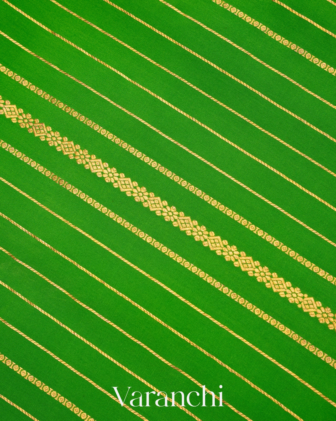 Parrot Green Pure Mysore Silk Saree