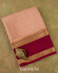 Dusty Peach Pure Mysore Crepe Silk Saree