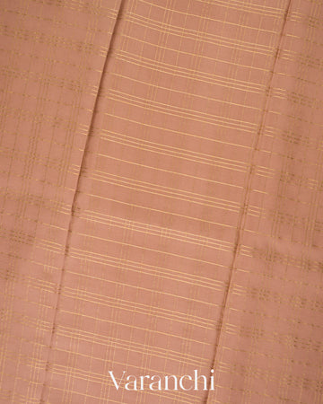 Dusty Peach Pure Mysore Crepe Silk Saree