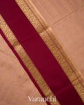 Dusty Peach Pure Mysore Crepe Silk Saree
