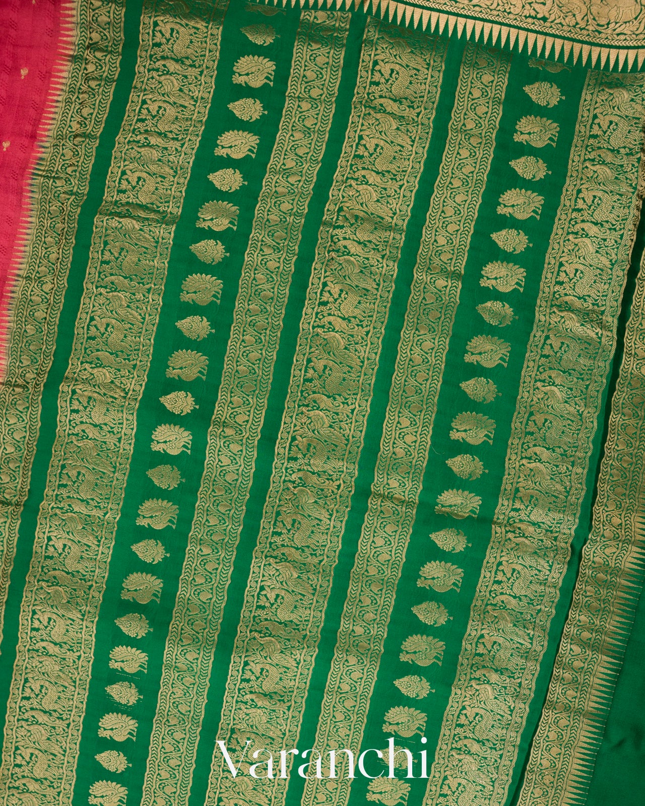 Gajari Pink Pure Mysore Crepe Silk Saree