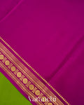 Parrot Green Pure Mysore Crepe Silk Saree