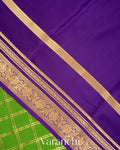 Parrot Green Pure Mysore Crepe Silk Saree