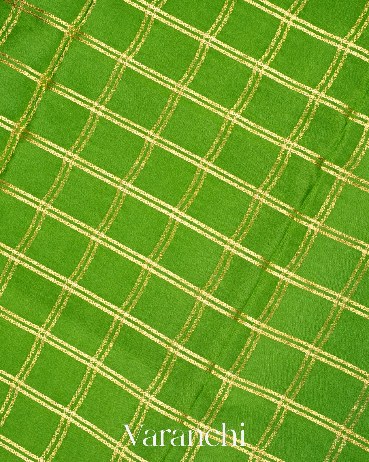 Parrot Green Pure Mysore Crepe Silk Saree