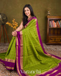 Apple Green Pure Mysore Crepe Silk Saree