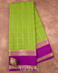 Apple Green Pure Mysore Crepe Silk Saree