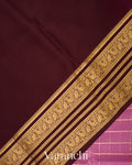 Dusty Lavender Pink Checkered Pure Mysore Crepe Silk Saree