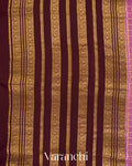 Dusty Lavender Pink Checkered Pure Mysore Crepe Silk Saree
