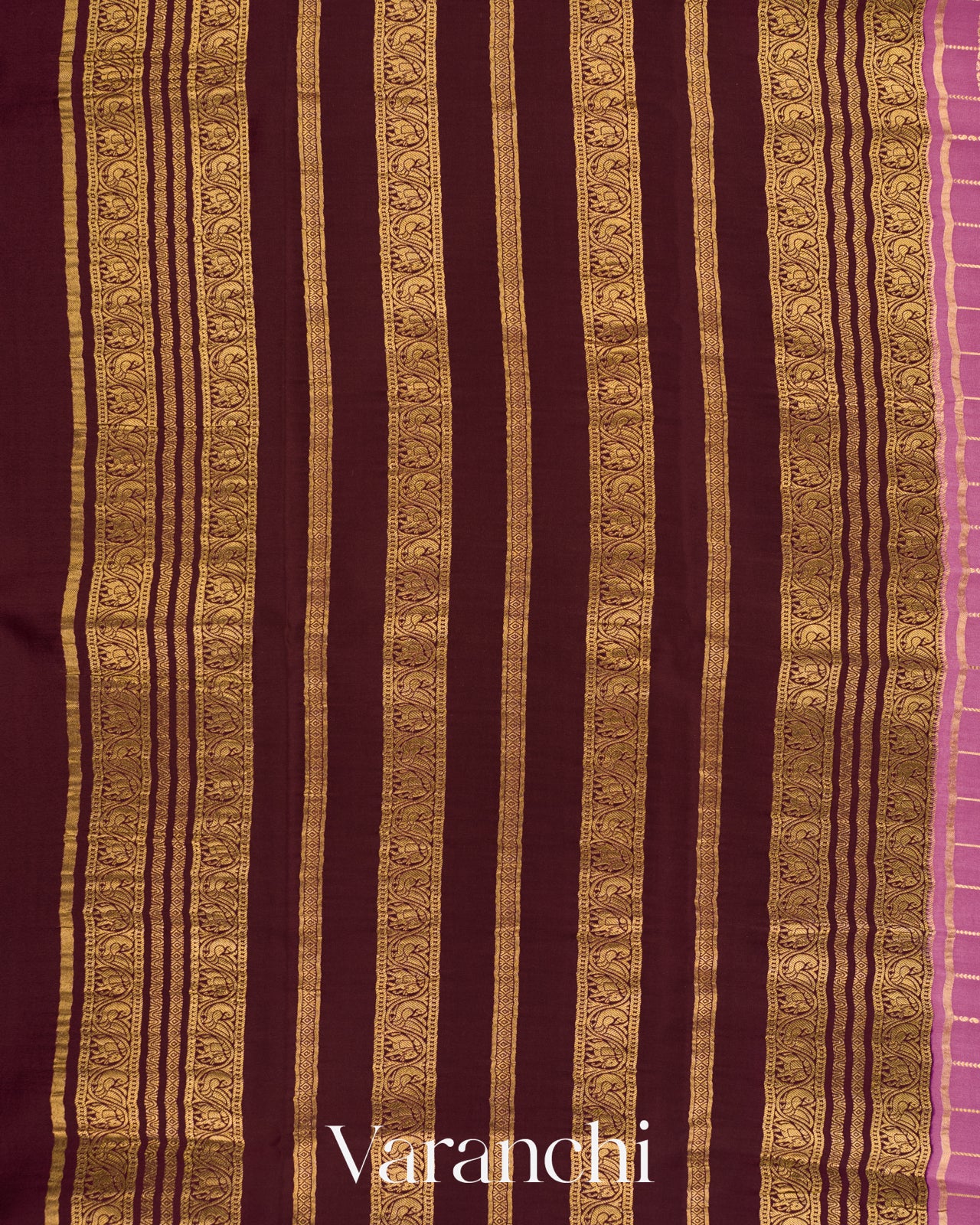 Dusty Lavender Pink Checkered Pure Mysore Crepe Silk Saree