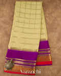 Lemon Green Pure Mysore Crepe Silk Saree