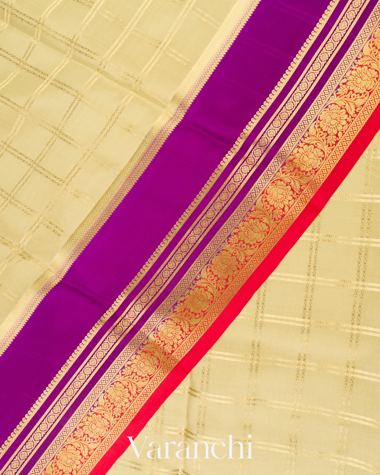 Lemon Green Pure Mysore Crepe Silk Saree