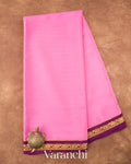 Fresh Rose Pink Pure Mysore Crepe Silk Saree 