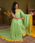 Sage Green Pure Mysore Crepe Silk Saree