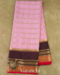 Lilac Pink Pure Mysore Crepe Silk Saree 