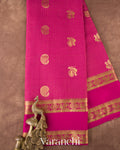 Rich Magenta Pink Pure Mysore Crepe Silk Saree