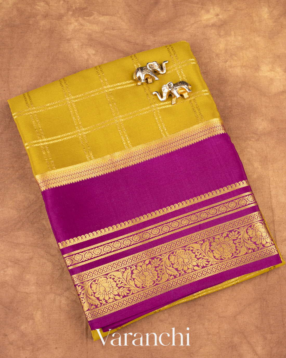 Mehandi Green Pure Mysore Crepe Silk Saree