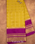 Mehandi Green Pure Mysore Crepe Silk Saree