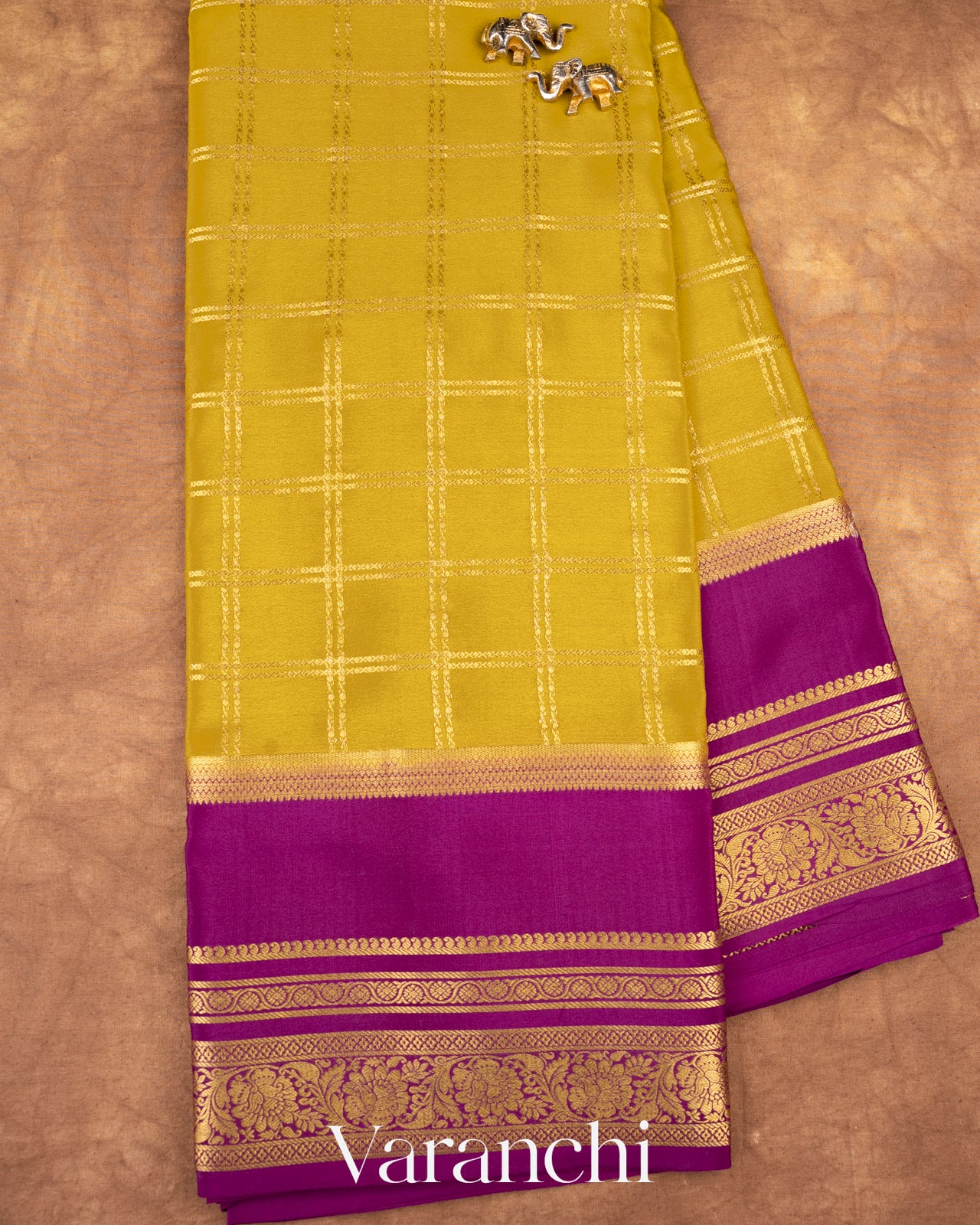 Mehandi Green Pure Mysore Crepe Silk Saree