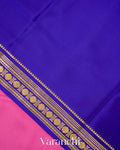 Bright Rose Pink Pure Mysore Crepe Silk Saree