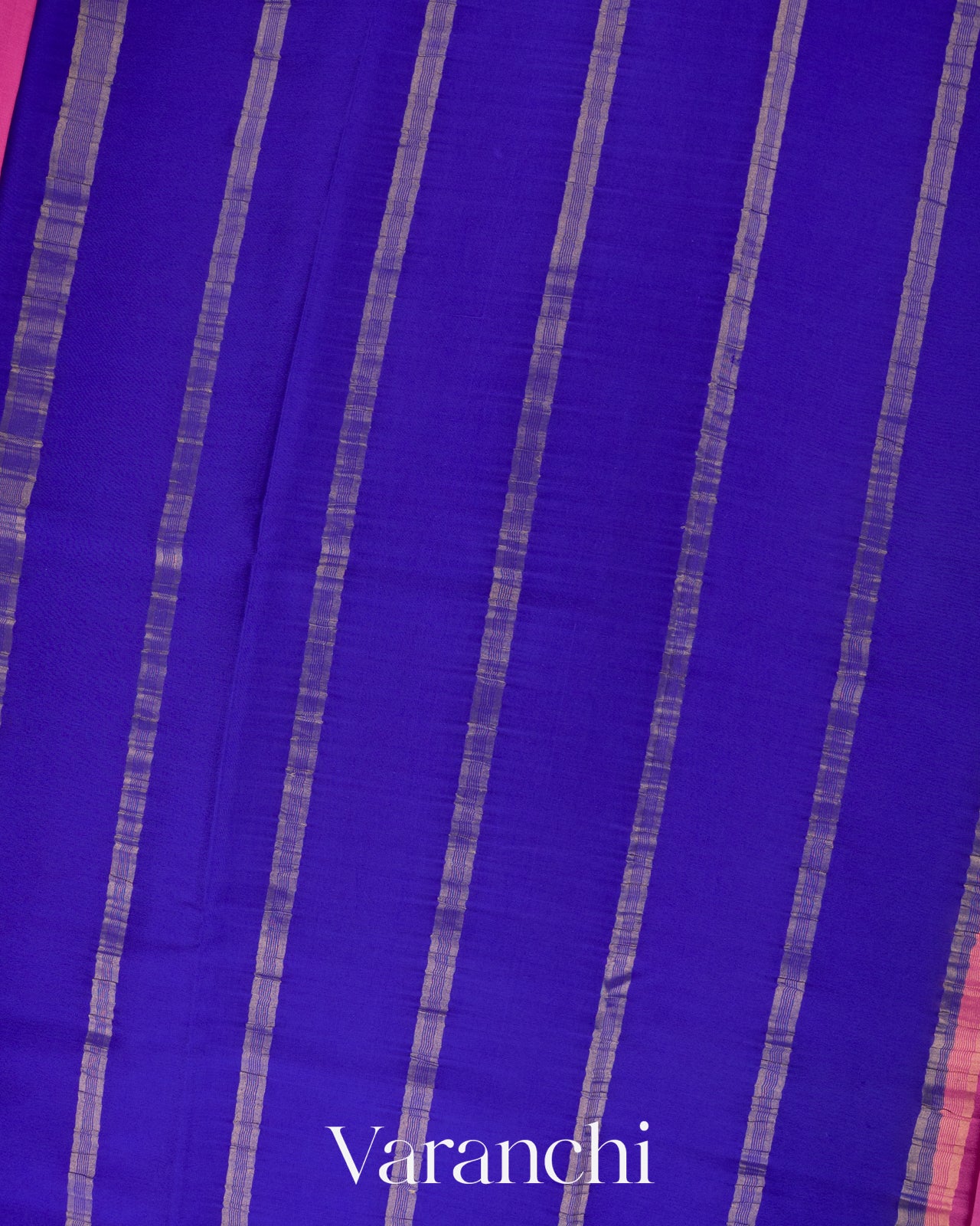 Bright Rose Pink Pure Mysore Crepe Silk Saree