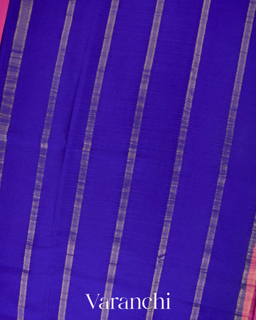 Bright Rose Pink Pure Mysore Crepe Silk Saree