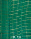 Ram Green Checkered Pure Mysore Crepe Silk Saree