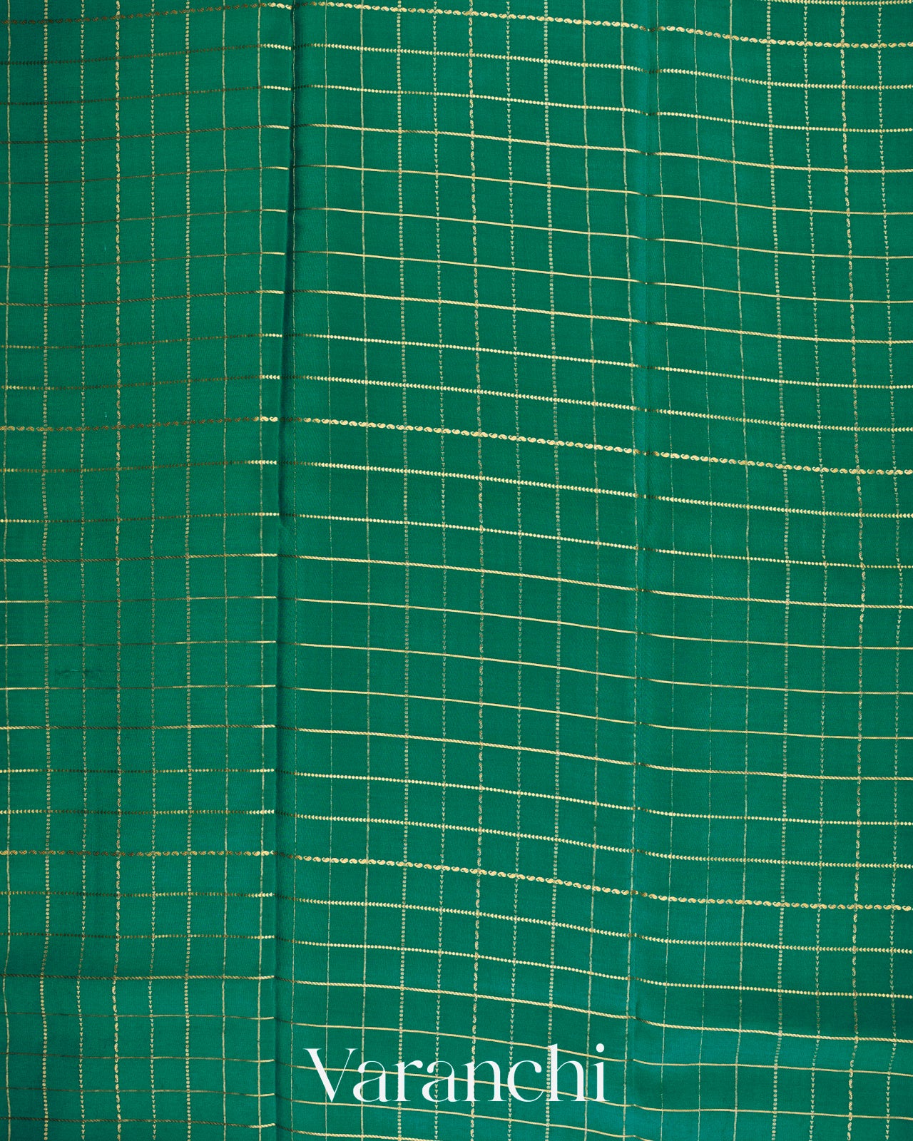 Ram Green Checkered Pure Mysore Crepe Silk Saree