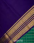 Ram Green Checkered Pure Mysore Crepe Silk Saree