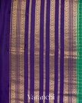 Ram Green Checkered Pure Mysore Crepe Silk Saree