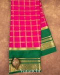 Rani Pink Pure Mysore Crepe Silk Saree