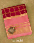 Royal Maroon Pure Mysore Crepe Silk Saree