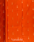 Rust Orange Pure Mysore Crepe Silk Saree