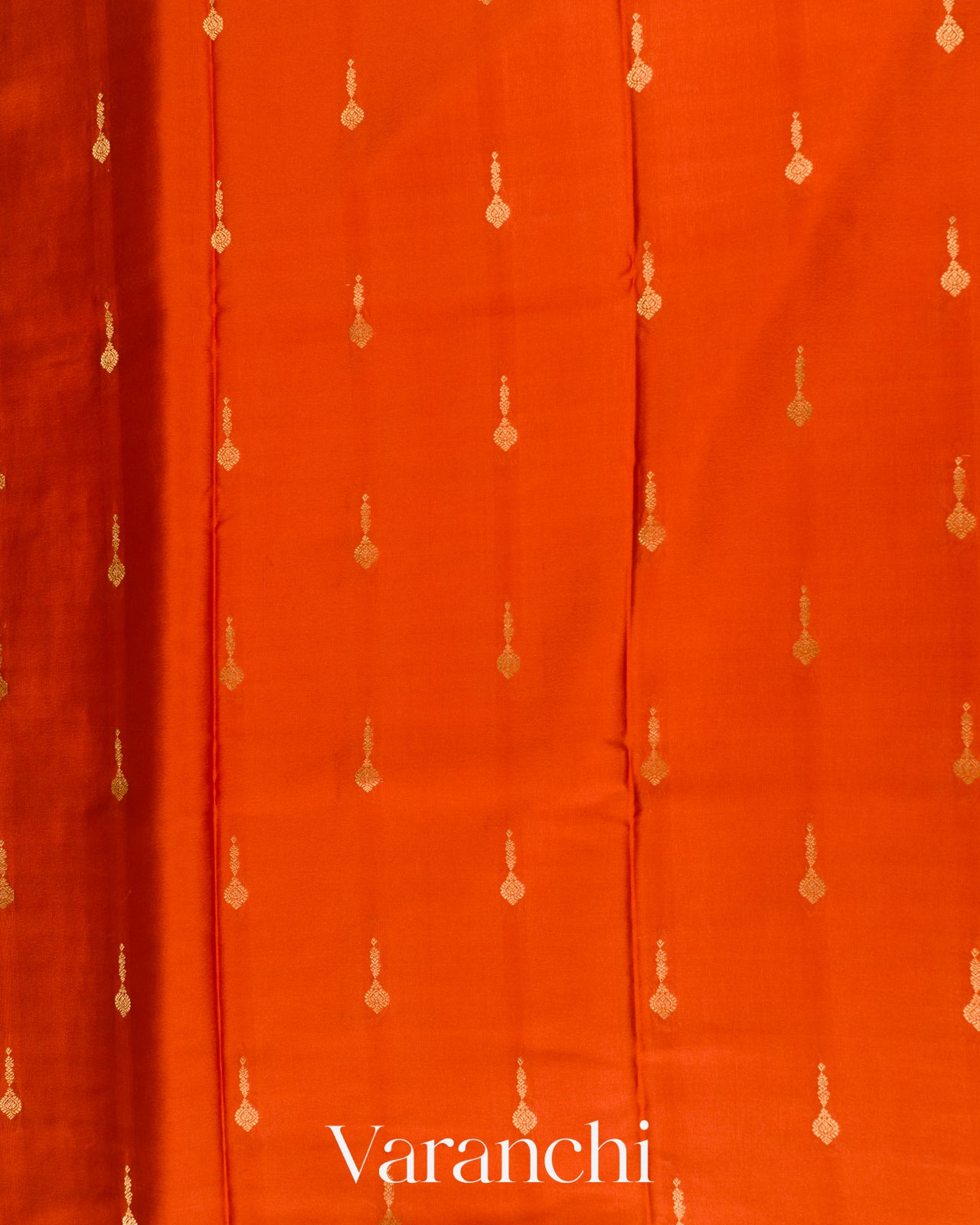 Rust Orange Pure Mysore Crepe Silk Saree
