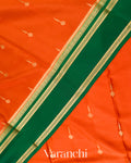Rust Orange Pure Mysore Crepe Silk Saree