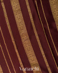 Rust Orange with Patli Butta Pure Mysore Crepe Silk Saree