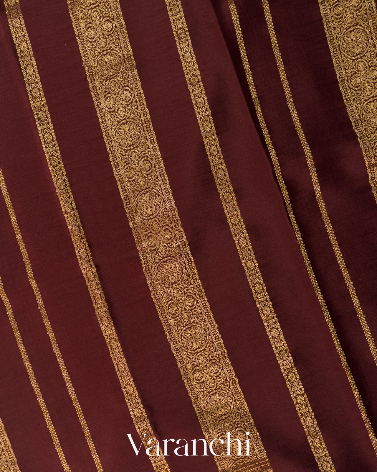 Rust Orange with Patli Butta Pure Mysore Crepe Silk Saree