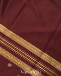 Rust Orange with Patli Butta Pure Mysore Crepe Silk Saree