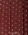 Rust Orange with Patli Butta Pure Mysore Crepe Silk Saree