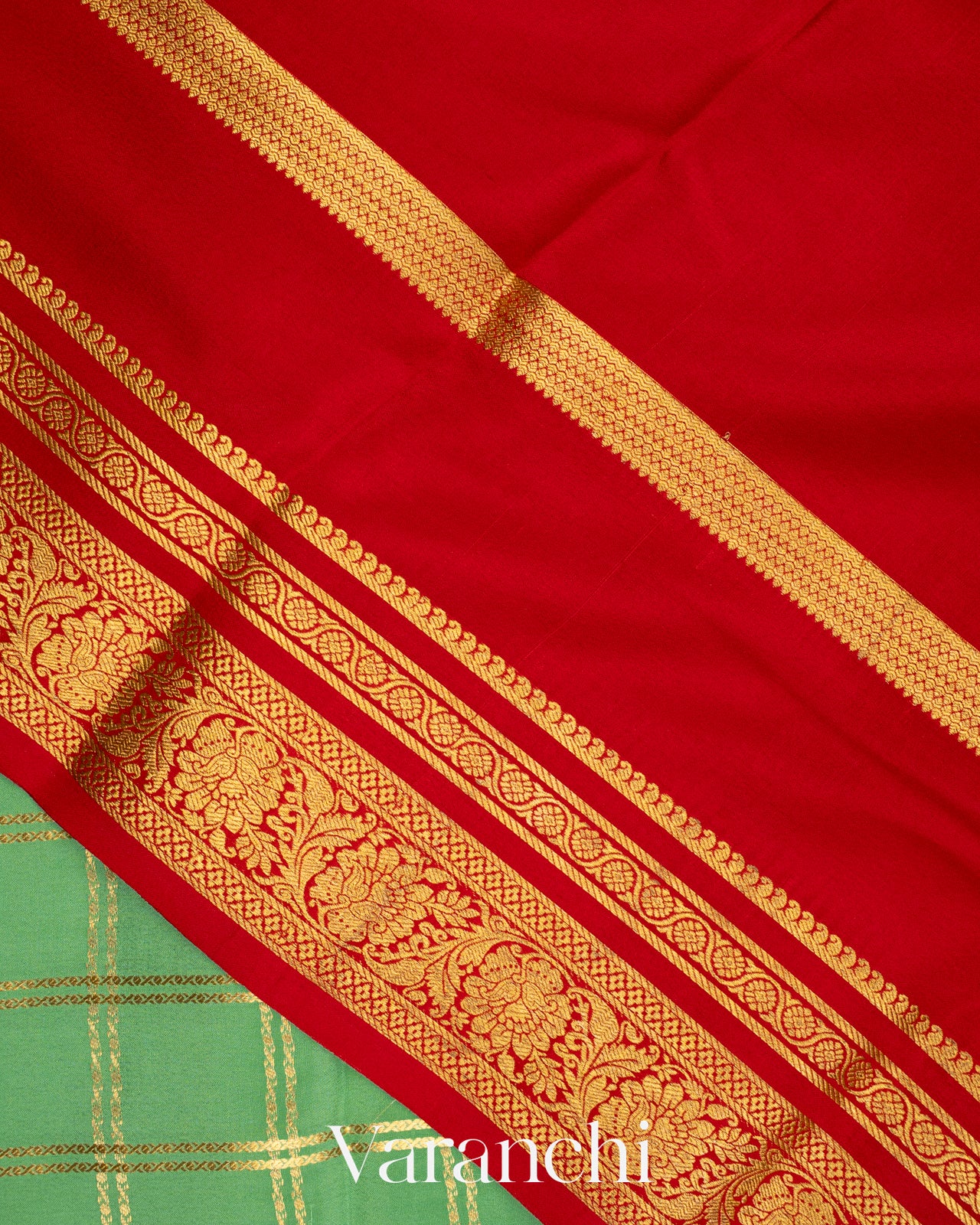 Mint Green Pure Mysore Crepe Silk Saree